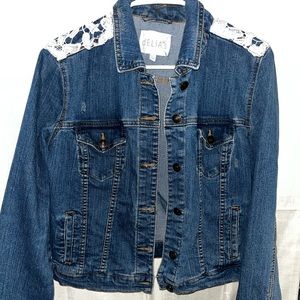 Lace denim jacket